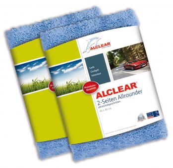 ALCLEAR® 2-er Set Ultra-Microfasertuch 2-SEITEN ALLROUNDER blau 40x40cm 820203U 