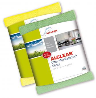 ALCLEAR® 2er Set Ultra-Microfasertuch KÜCHENTUCH gelb und grün 32 x 36 cm 8215810YG 