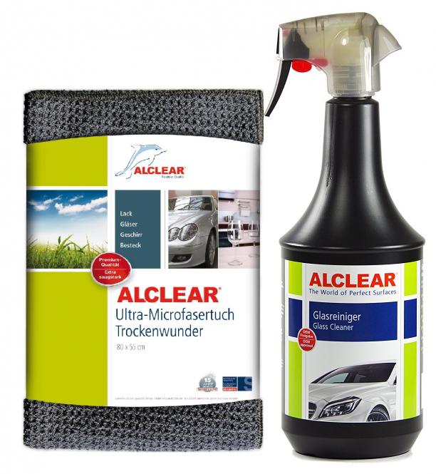 ALCLEAR® Set Auto Glasreiniger mit Abperleffekt 1000ml und TROCKENWUNDER 72113GR 
