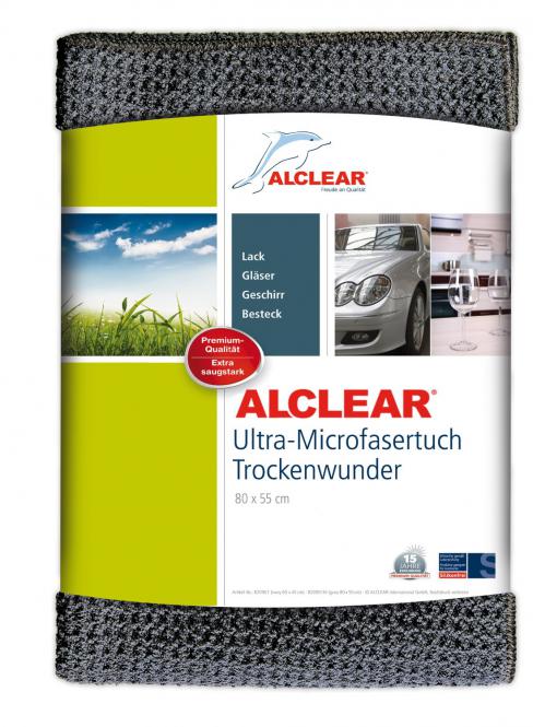 ALCLEAR® Ultra-Microfasertuch TROCKENWUNDER Maxi grau 80 x 55 cm 820901M 