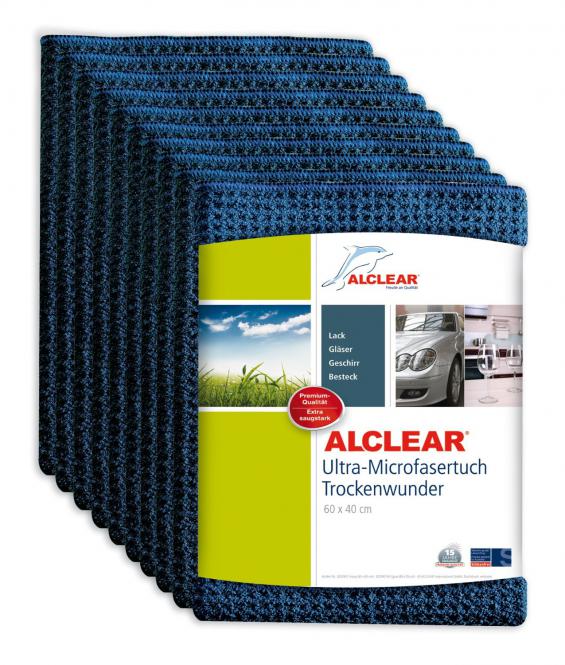 ALCLEAR® 10-er Set Ultra-Microfasertuch TROCKENWUNDER navy 60 x 40 cm 820901 
