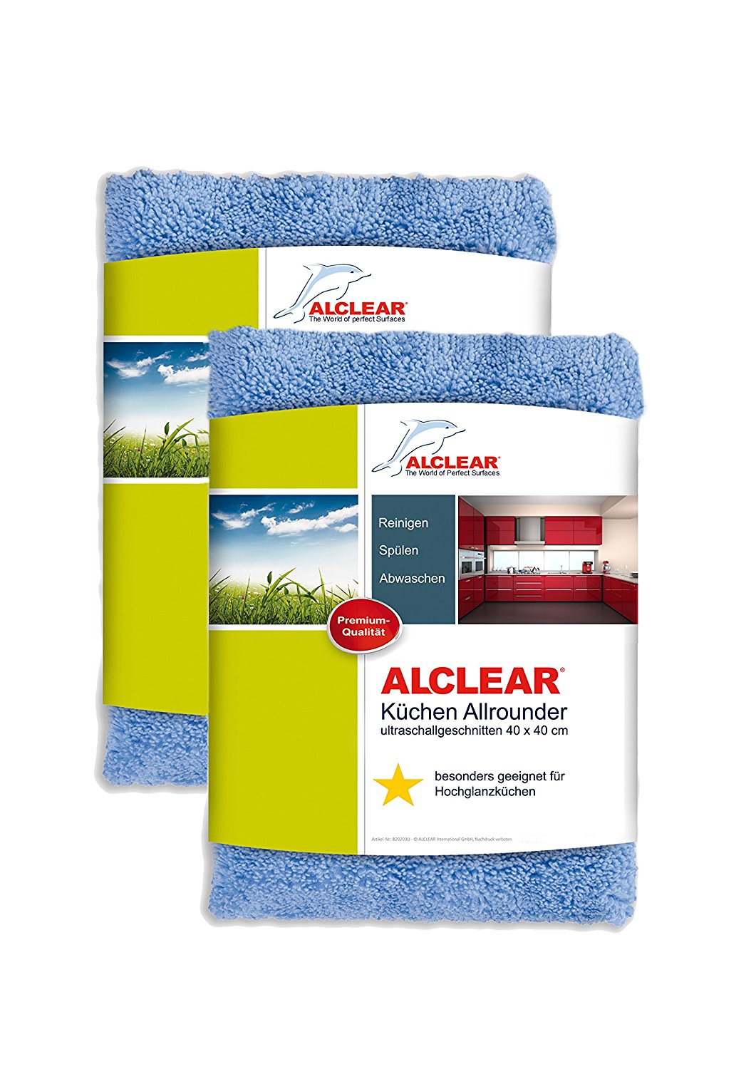 ALCLEAR® 3-er Set Ultra-Microfasertuch 2-SEITEN ALLROUNDER blau 820203U 